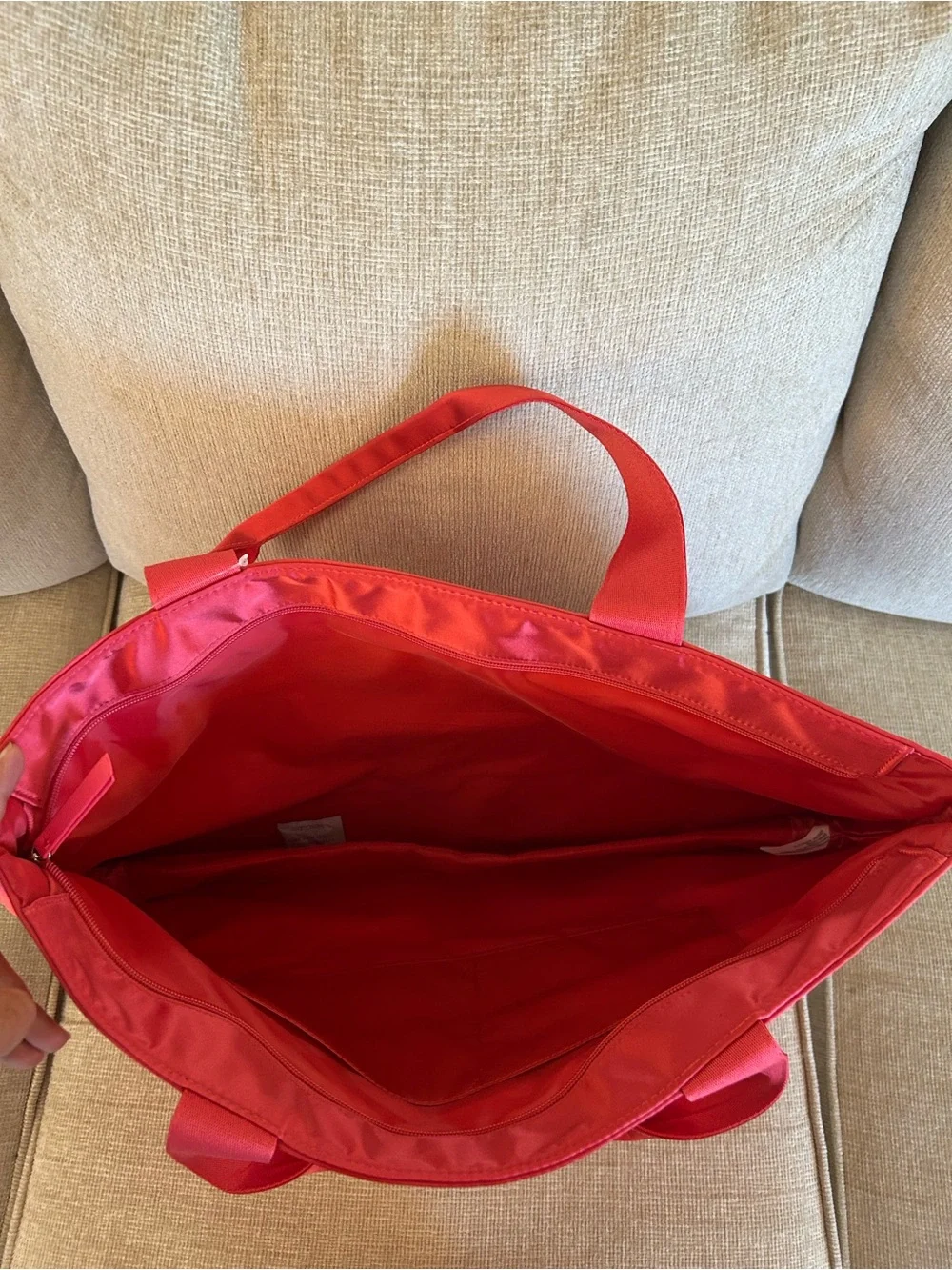 Victoria's Secret Red Embossed VS Logo Tote